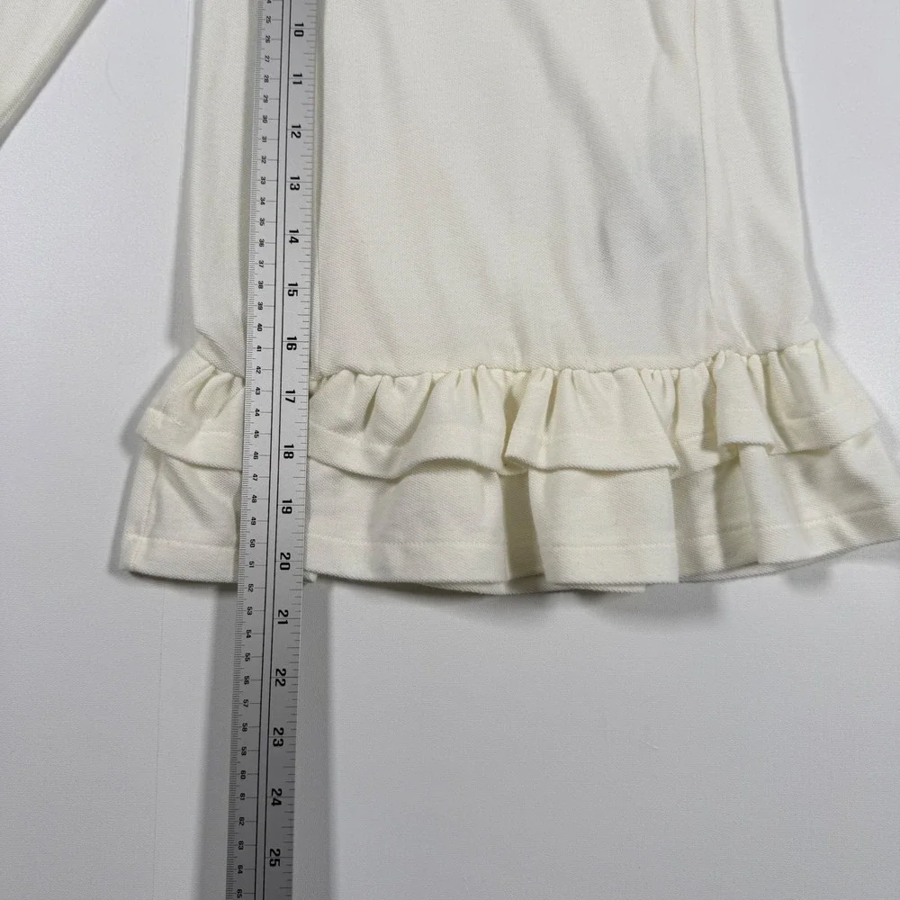 Nike Sportswear Polo Dress Girls 4T Ruffle Hem Cotton Blend Sail White Preppy